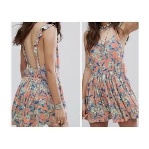 FREE PEOPLE  ORANGE Backless MINI DRESS